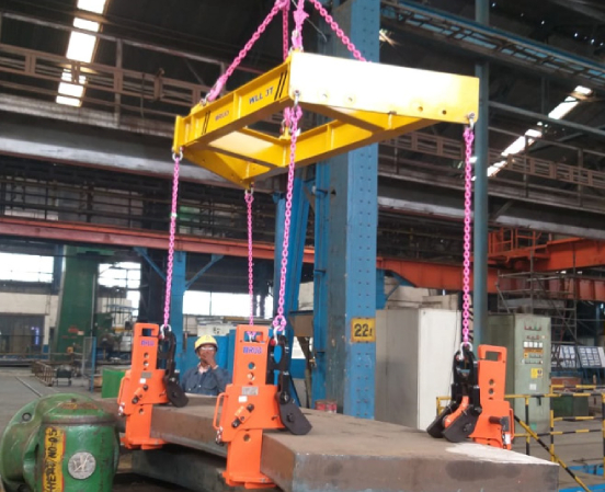 Illustrates the Versatility and Importance of Lifting Clamps in Safely Handling Different Load Sizes